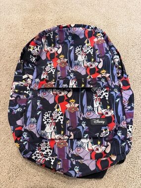 Lounge fly Disney Villains Allover Print Backpack - Black, Purple, Red